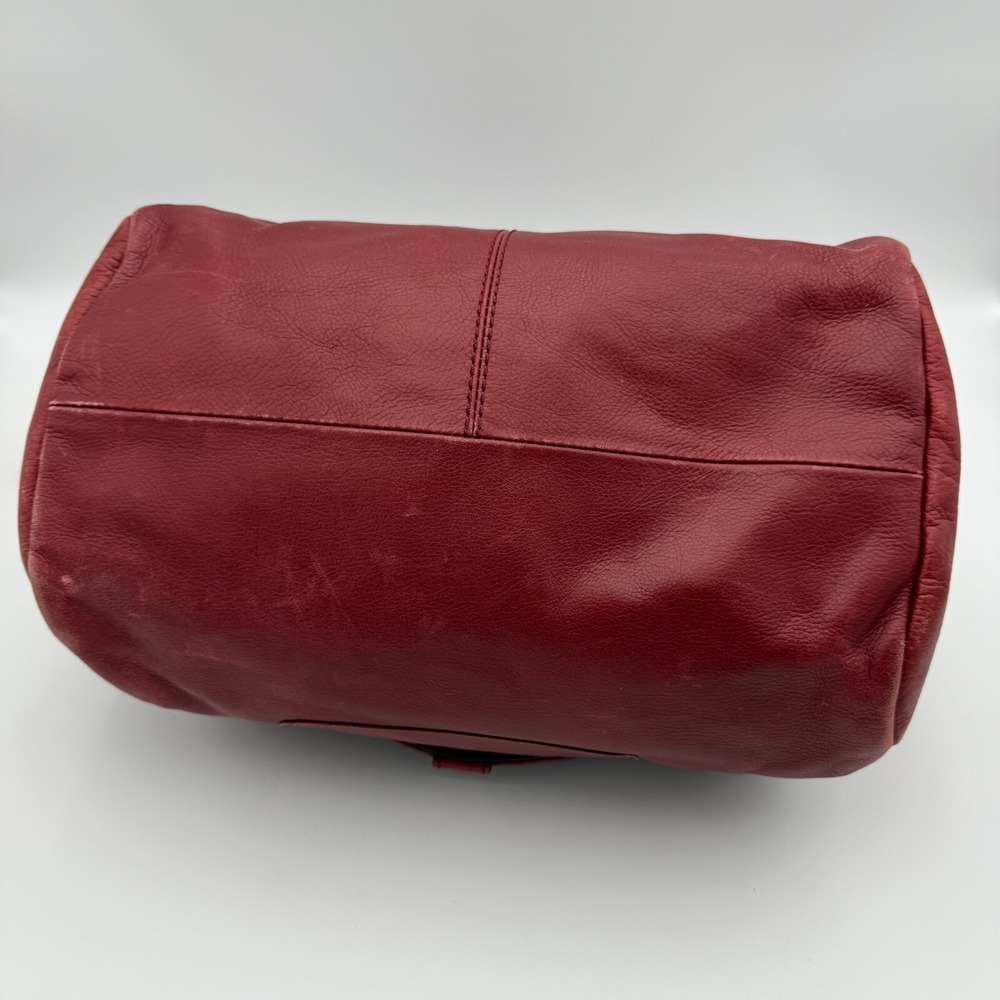 Fossil Crossbody Bag Red Leather Boho Classic‎ Small Duffle Satchel Adjustable - Picture 7 of 16